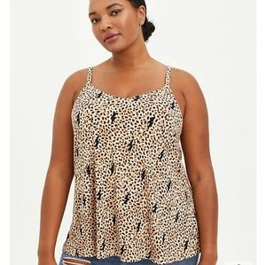 NWT Torrid Super Soft Knits Swing Camisole Tank Leopard Lightening Bolts
